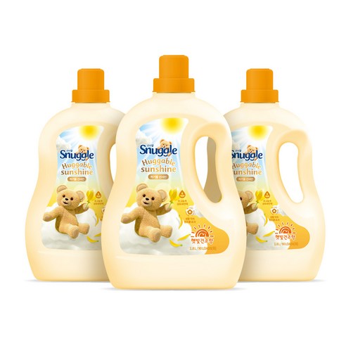 스너글 허거블 선샤인 섬유유연제 햇빛건조향 본품, 1.8L, 3개
