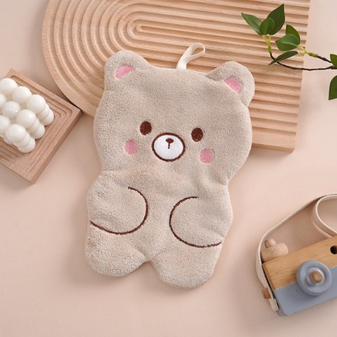 소니오 러블리 애니멀 소프트 핸드타월 03 곰 17 x 30 cm, 혼합색상, 1개