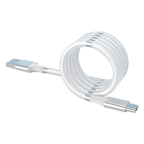 마그네틱 고속충전 USB-마이크로 5핀 3세대 충전 케이블, 1.8m, 화이트