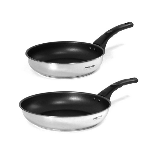 키친아트 멘토 열센서 인덕션 후라이팬 2종 세트, 혼합색상, 24cm + 26cm