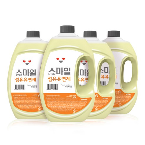 스마일 섬유유연제 후리지아향 본품, 2500ml, 4개