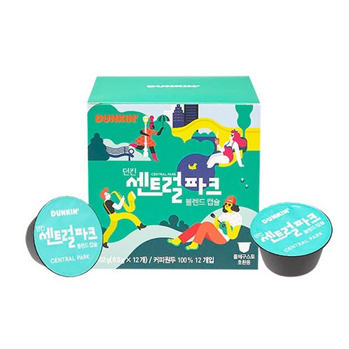던킨도너츠 돌체구스토 호환용 센트럴파크 블렌드 캡슐, 8.5g, 12개입, 1개