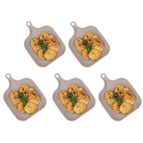 파스텔 아동용 간식접시 5p 세트, 1세트, 샌드그레이 5p