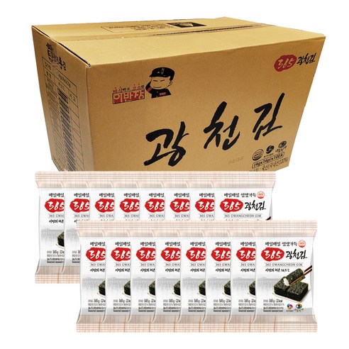 365광천김 재래 도시락, 3.65g, 160개