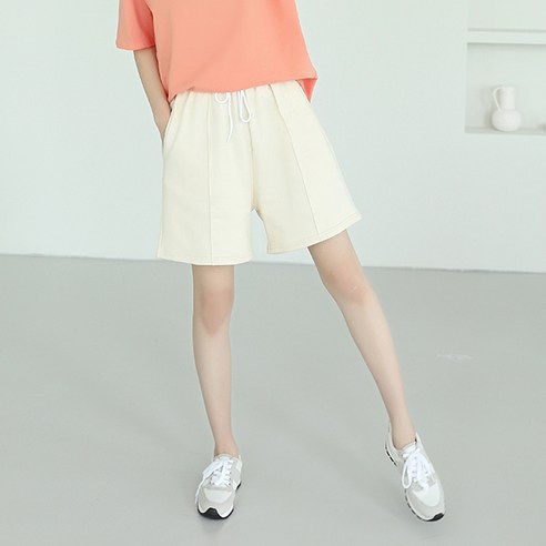 빼빼 여성용 핀턱 트레이닝 5부 숏팬츠