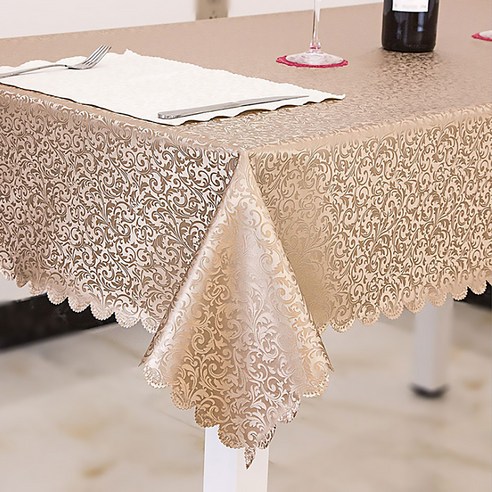 알럽홈 인탈리오 프린팅 웨이브 식탁보, 샴페인, 120 x 160 cm