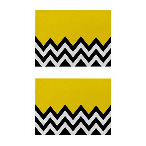 파라다이소 시크한 모던 기하학 패턴 린넨 아트 플레이스 매트 2p, 033, 42 x 32 cm