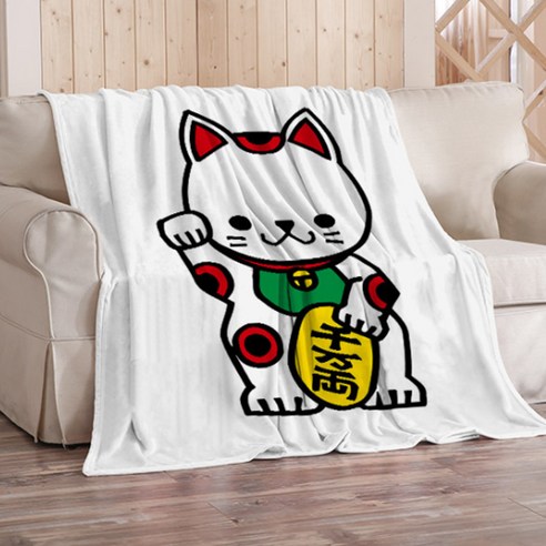 알럽홈 마네키네코 복고양이 대형 담요, Type17