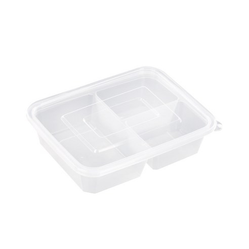 쿡앤락 사각 밀폐 용기 2.7시리즈 2칸 투명 1300ml, 1개입, 50개