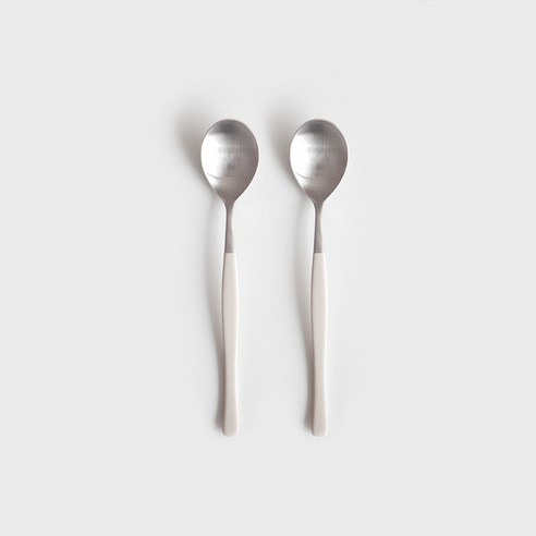 니코트 Satin 컬러 티스푼, 크림, 2개