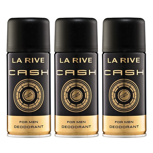 라리브 남성용 캐시 퍼퓸 데오드란트, 3개, 150ml