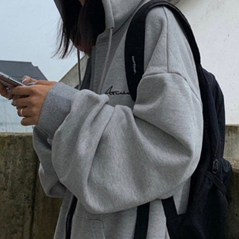 에어 레터링 포인트 후드집업