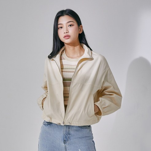 미쏘 여성용 하이넥 숏 점퍼