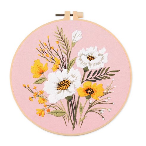 위즈앤위즈 누구나 DIY 프랑스 자수 패키지 20cm, 1세트, 바람꽃05