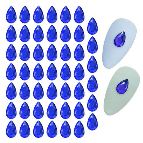메이브라운 네일 물방울 스톤 4 x 8 mm, 블루, 50개
