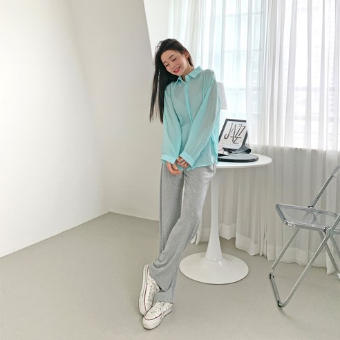 여성용 제산니 시스루린넨남방