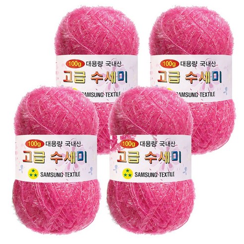yarna 100g 대용량 고급수세미 뜨개실 4p + A인쇄도안 8종 세트, 106 핑크, 1세트