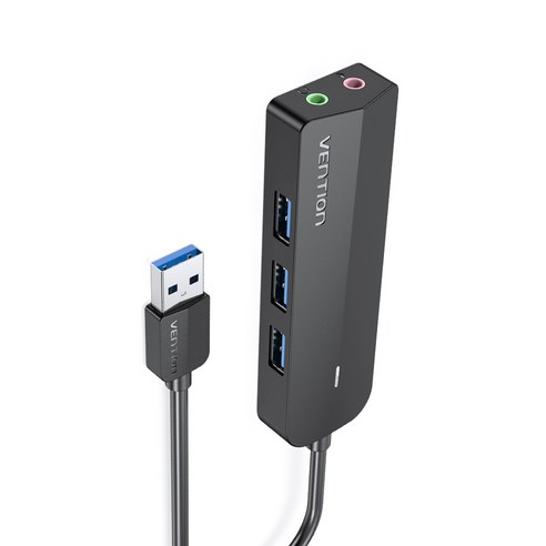 벤션 사운드카드 USB3.0 멀티허브 0.15m CIHBB, 블랙, 6개