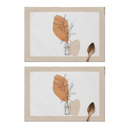 더플로우 북유럽 만다린 아트 테이블 플레이스 매트 2p, 05, 45 x 30 cm