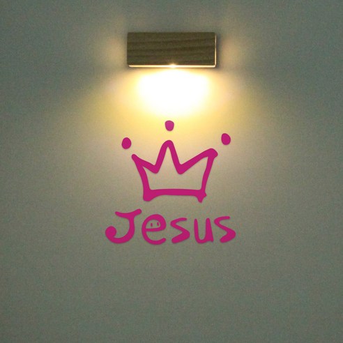 1AM 갤러리벽등, Jesus 왕관(스티커), 분홍(컬러칩)