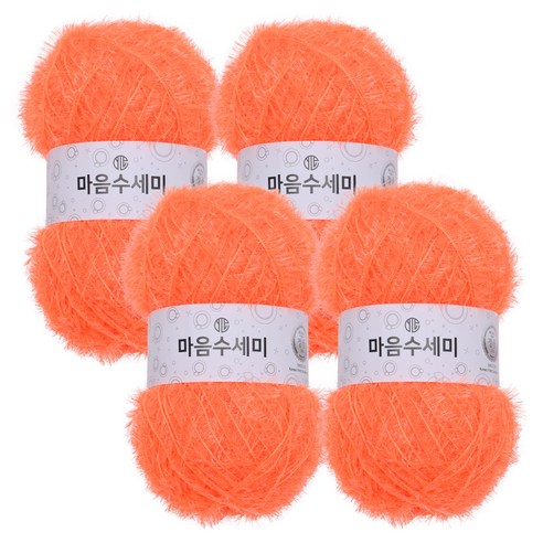 브랜드얀 마음 수세미 뜨개실 4p, 14 비치오렌지