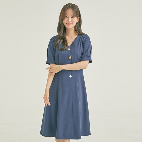 로엠 시그니쳐 단추포인트 데일리 롱원피스
