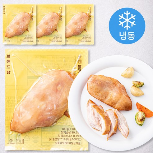 브랜드닭 훈제 닭가슴살 갈릭 (냉동), 1개입, 4개