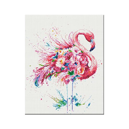 코쿼드 DIY 액자형 보석십자수 세트 40 x 50 cm, DP433 플라밍고3, 1세트