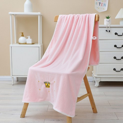 소니오 샤인 크라운 소프트 바스 비치타월 90 x 180 cm, 03 라이트핑크, 1개