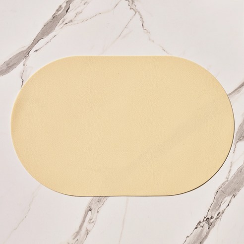 달팽이리빙 퀴진드마망 실리콘 베이직 식탁매트, 옐로우 베이지, 430 x 270 mm
