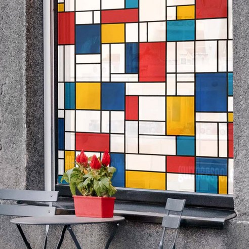 베니리아데코르 레트로 창문접착 시트지, 몬드리안10-519, 폭 67.5cm x 길이 500cm