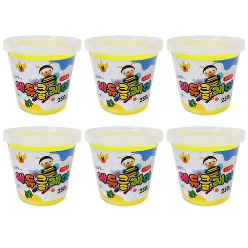 토단교재 에듀클레이 6p, 형광노랑, 250g, 6개