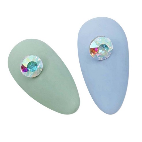 메이브라운 대용량 네일스톤 고퀄원형 V컷 6mm 30p, AB, 30개
