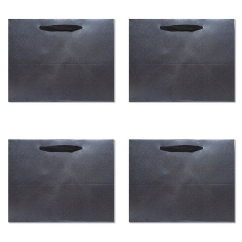 홀마크 단색 무지 가로형 쇼핑백 4p, 다크그레이