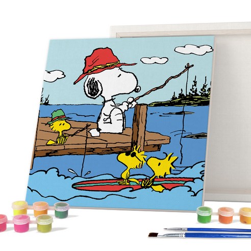 아이러브페인팅 피너츠 DIY PAINTING 25 x 25 cm, 스누피 낚시, 1개