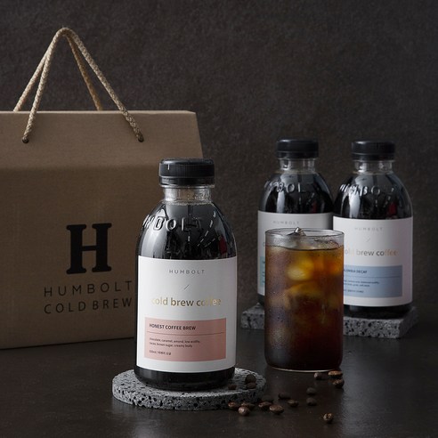 훔볼트 프리미엄 콜드브루 원액 피베리 싱글 500ml + 케냐 블렌드 500ml + 콜롬비아 디카페인 500ml 선물세트 8호, 1.5L, 1세트