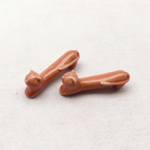 달소금 도자기 댕댕이 수저받침, 코랄, 2개
