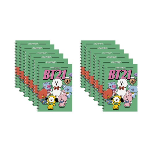 BT21 스프링 노트세트, 그린, 12개