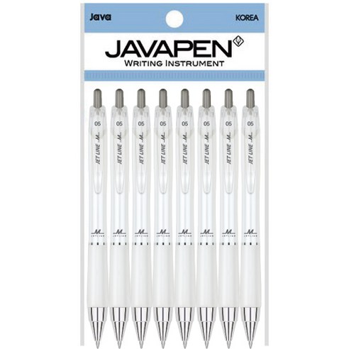 자바펜 제트라인M 저중심 볼펜 0.5mm 8p, 블랙, 1개