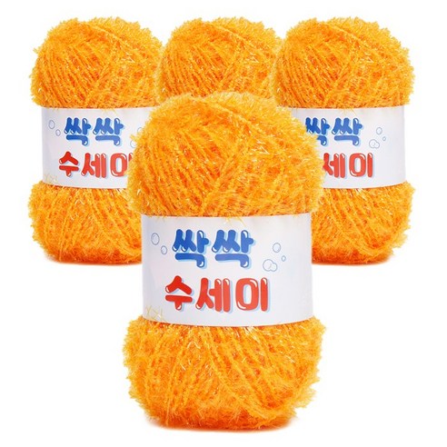 쎄비 싹싹수세미 뜨개실 80g 4p, 316 개나리
