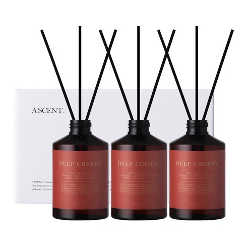 에이센트 네이처 실속형 디퓨저 200ml 3p + 섬유스틱 15p, 딥체리
