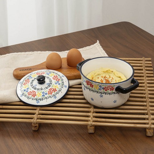 메종오브제 프라카 폴란드풍 도자기 핸들 계란찜기, 마가렛, 1개