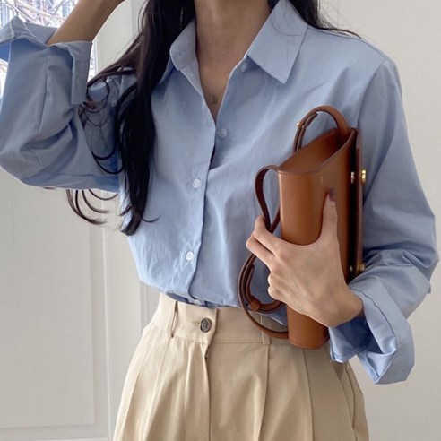 여성용 데일리 베이직 셔츠