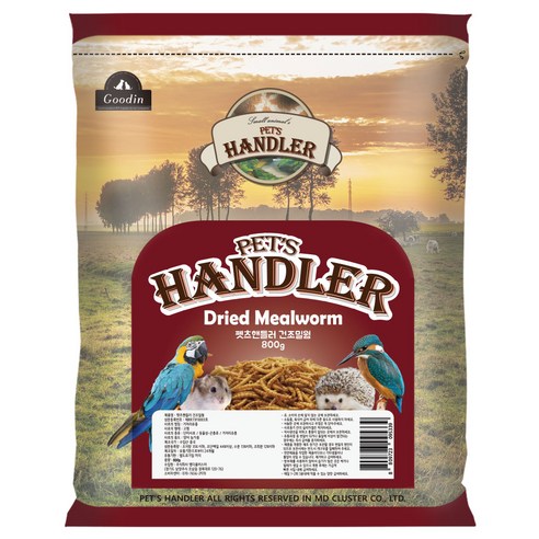 펫츠핸들러 소동물 건조밀웜 리필 점보 지퍼백, 800g, 1개