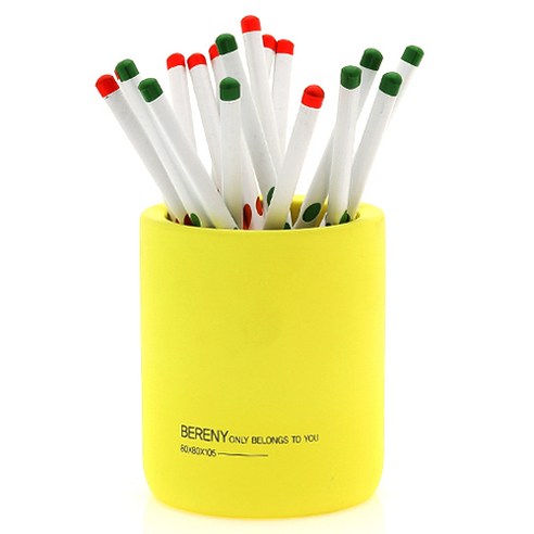 세라믹 시멘트 펜 연필꽂이 브러쉬 수납정리, 오스틴 옐로우, 1개