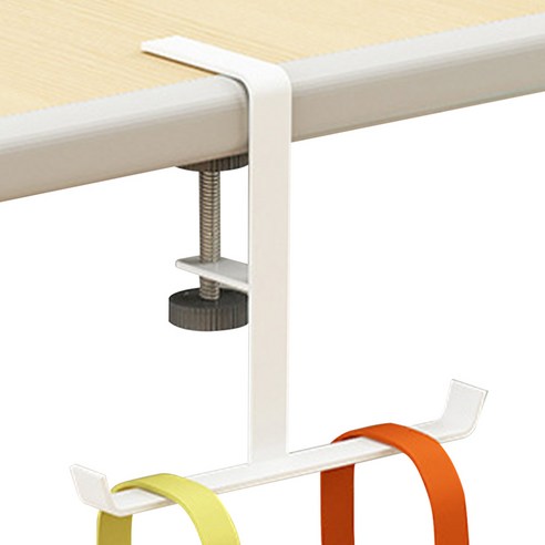 하늬통상 무타공 사무실 책상 가방걸이, T 자형 블랙, 1개