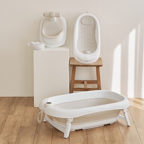 더마더 접이식 스마트 욕조: 허리 걱정 없이 안전하고 스마트한 아기 목욕!