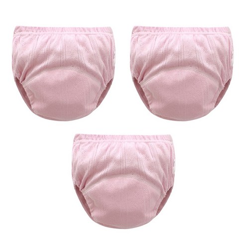 조이멀티 유아용 펀칭 단색파스텔 배변훈련팬티 3p, 진핑크, 1세트
