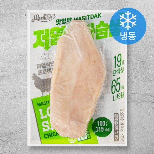 맛있닭 저염 닭가슴살 (냉동), 100g, 6개