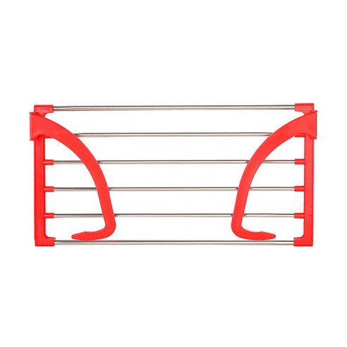 부스마켓 발코니 접이식 건조 랙 레드 대, Red